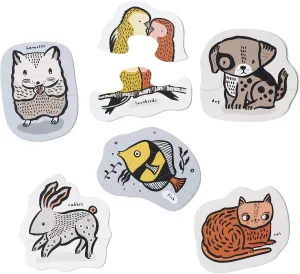 Wee Gallery Pets Beginner Puzzle Set - Jigsaw Puzzles for Toddlers - Sensory Toys Promoting Cognitive & Motor Development - Sustainable Learning Toys for Toddler, Young Kids (12 Pieces, 6 Puzzles)