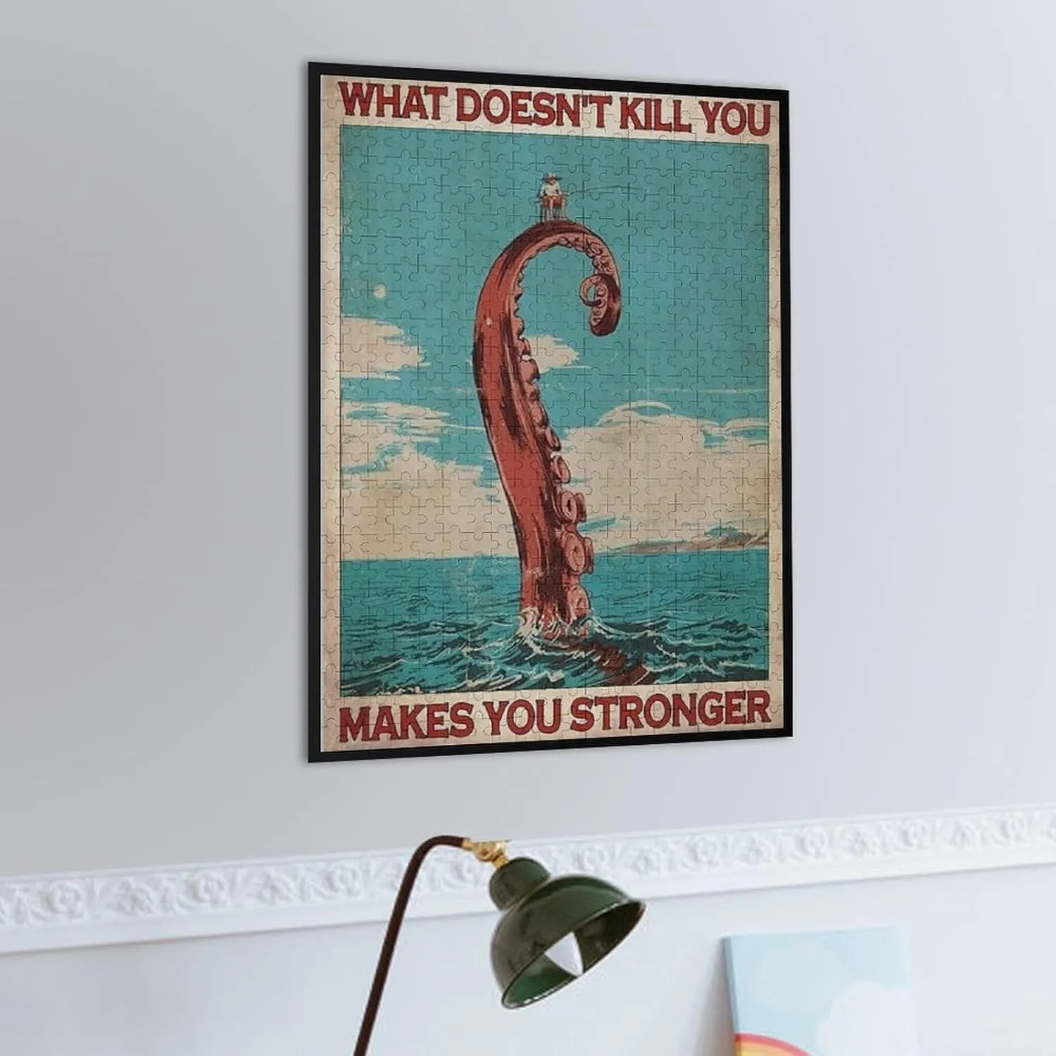 What Doesn‘t Kill You Makes You Stronger Vertical Poster Fishing Funny Art Print Puzzle 500 Pieces
