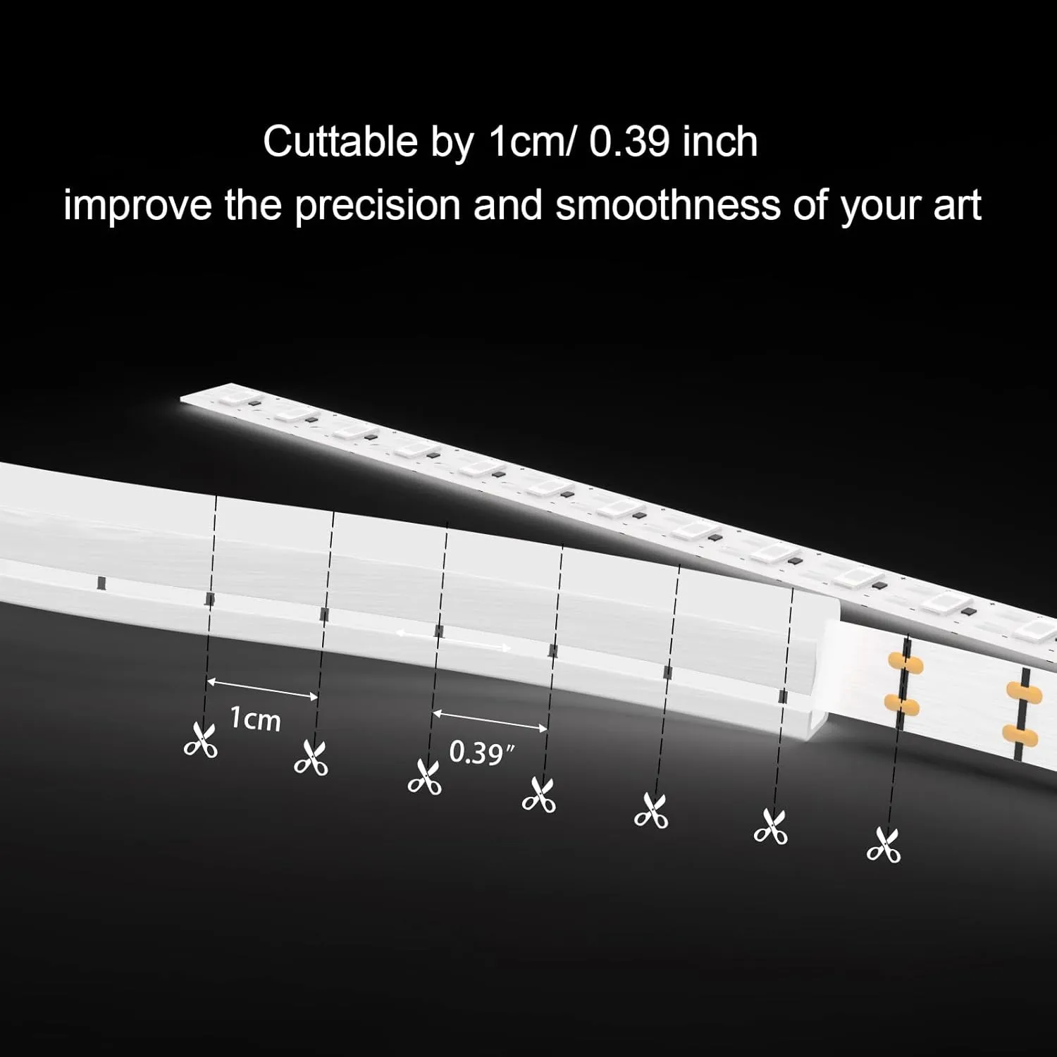 White Led Strip Lights 16.4ft/5m LED Flexible Strip Lighting Cut Length 1cm Silica Gel Neon Light Strip, 12V Flex Waterproof Neon LED Strip Silicone for Kitchen Bedroom Indoor Outdoor Decoration