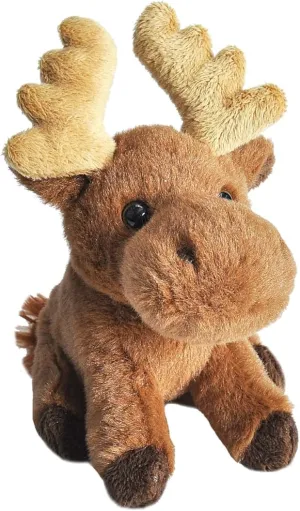 Wild Republic Pocketkins Eco Moose, Stuffed Animal, 5 Inches, Plush Toy, Made from Recycled Materials, Eco Friendly