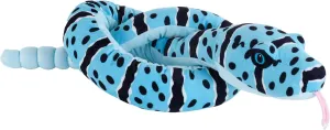 Wild Republic Snakes Eco Blue Rock Rattle, Stuffed Animal, 54 Inches, Plush Toy, Fill is Spun Recycled Water Bottles, Eco Friendly