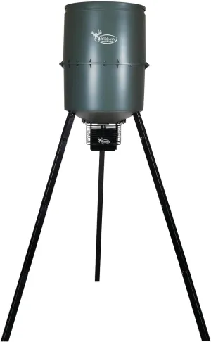 WILDGAME INNOVATIONS Quick-Set Pro 270lb Game Feeder with Digital Timer Durable Varmint-Proof Tripod Corn/Pellet Deer Hunting Feeder with 1-6 Available Feed Times & 50-feet Radius