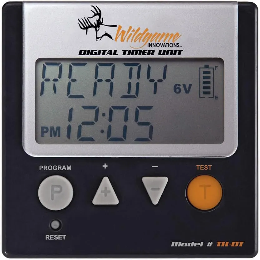 WILDGAME INNOVATIONS Trophy Hunter Digital Timer for Hunting Game Feeder | Durable Weather-Resistant 6V/12V Deer Feeder Timer with 1-6 Feed Times