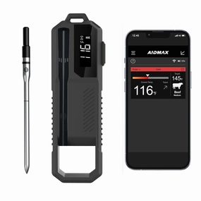 Wireless Smart Meat Thermometer, 557FT Remote Monitoring, Dedicated App, Real-Time Ambient and Food Temperature Tracking for Precise Cooking Control,BBQ,Grill,Smoker