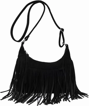 Women Fashion Fringe Purse Crossbody Bags Vegan Suede Hippie Tassel Hobo Shoulder Bag Vintage Handbags