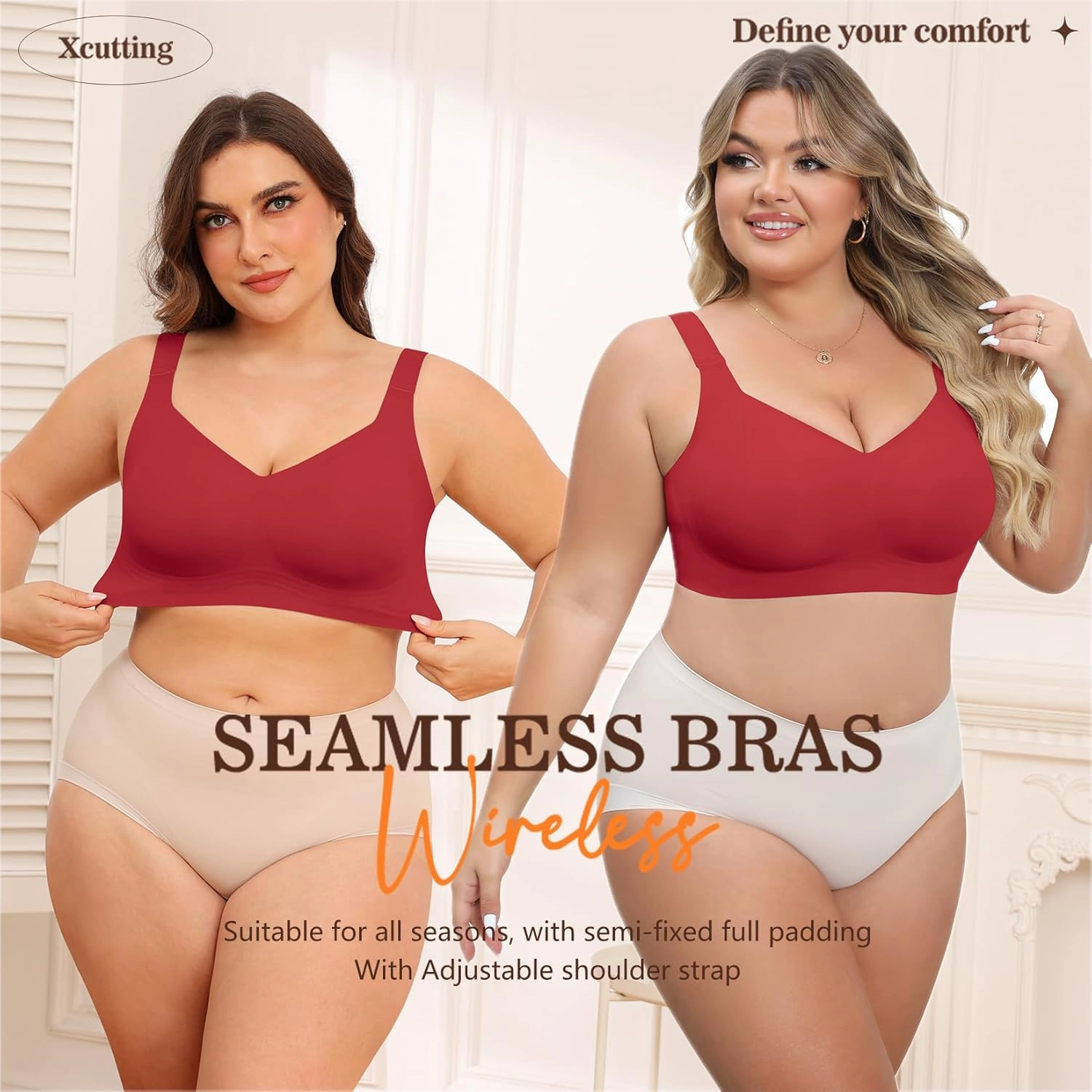 Women Wirefree Bras for Women Full Coverage No Underwire Everyday Bras Comfortable Wireless Padded Bras