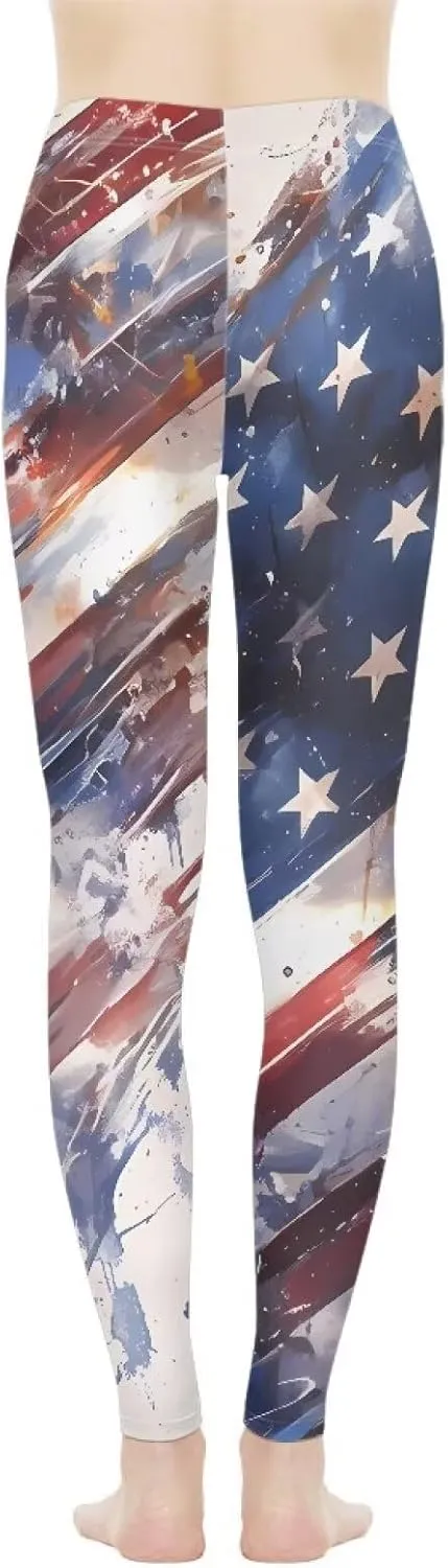 Women's Flexible Length Leggings Colorful Skull Flower Print Soft Pants