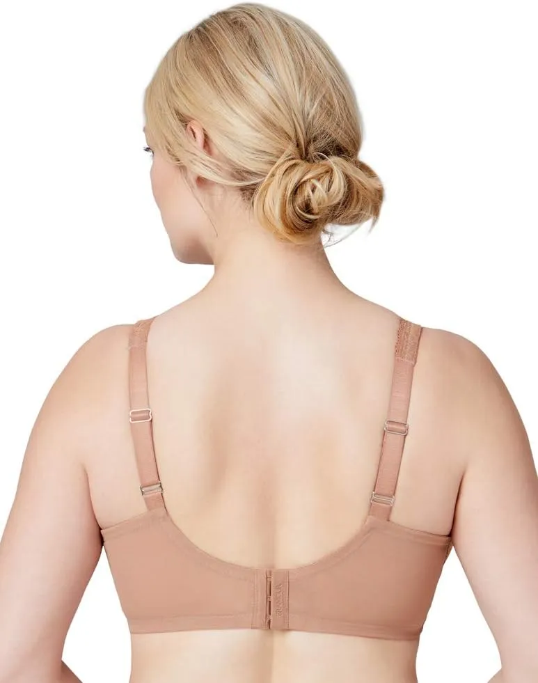 Women's Full Figure Plus Size Underwire Sheer Lace Back Close Bra-Nolita #7007