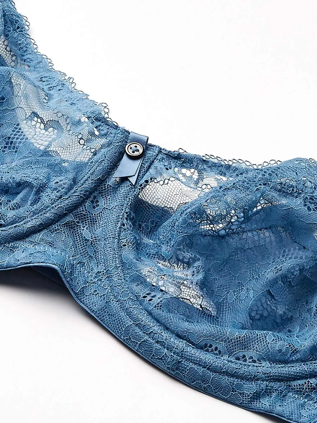 Women's Full Figure Plus Size Underwire Sheer Lace Back Close Bra-Nolita #7007