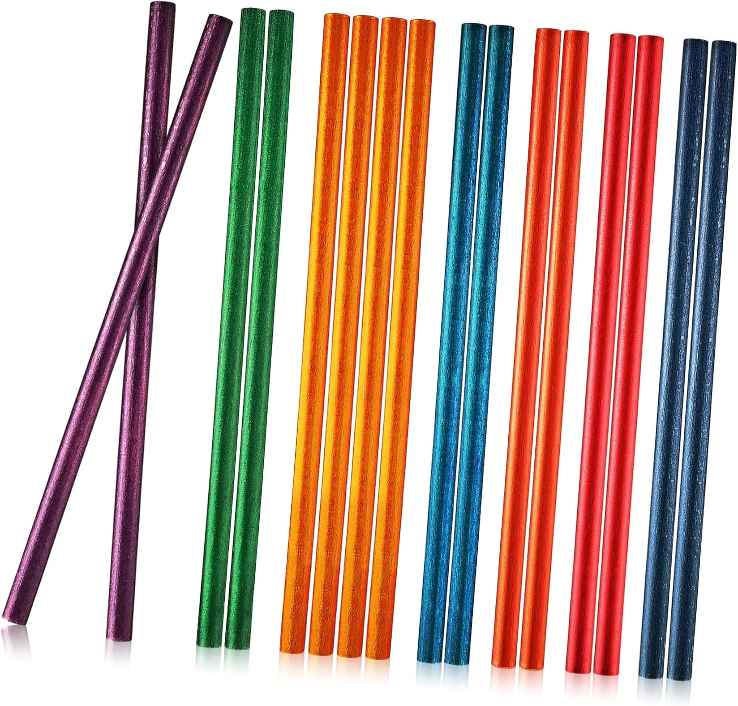 Wood Rhythm Sticks Set for Boys and Girls 16 Colorful Educational Musical Instruments Safe Wooden Toys