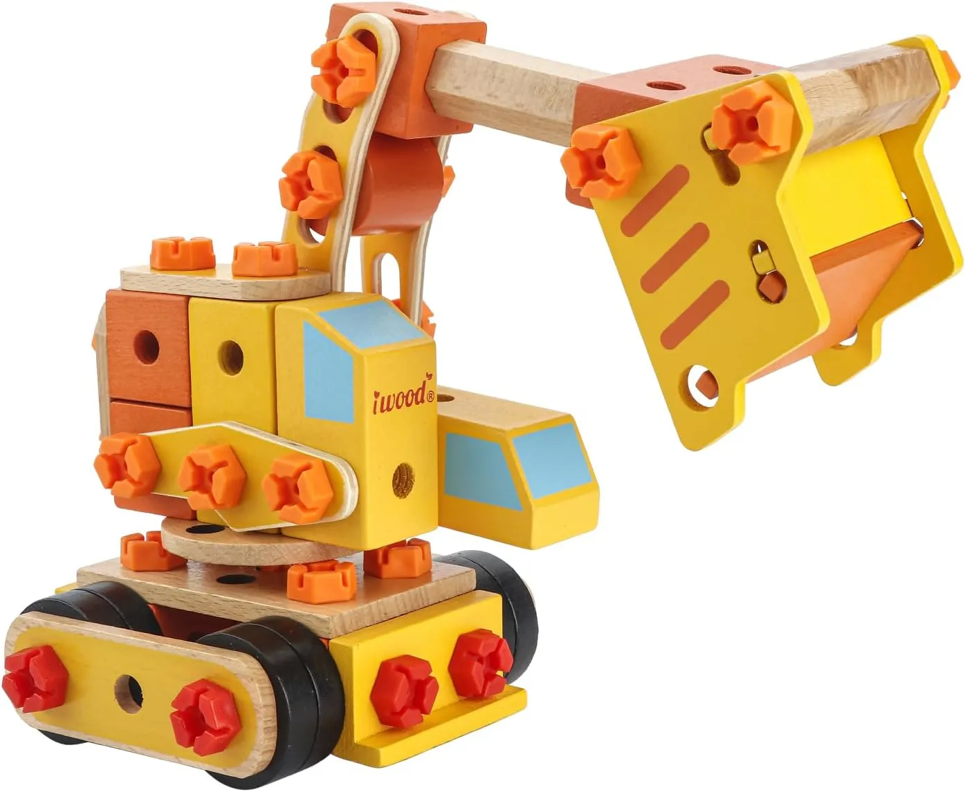 Wooden Construction Toy Set, Engineer Toy Truck to Develop Motor Skills for Ages 3 , Educational Vehicle Assembly Montessori Gift