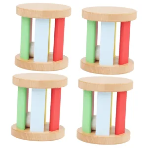 Wooden Rattle Roller for Boy Girl Montessori Instrument for Early Education Sensory Plaything with Sounds Safe and Grasping for Present