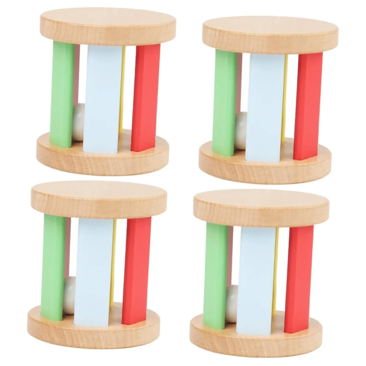 Wooden Rattle Roller for Boy Girl Montessori Instrument for Early Education Sensory Plaything with Sounds Safe and Grasping for Present
