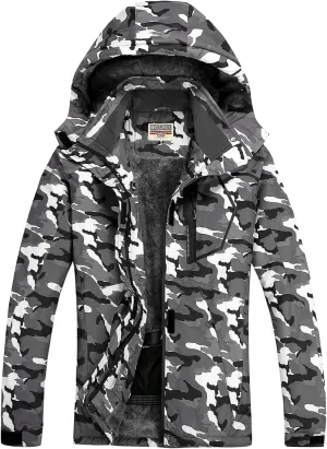 WULFUL Women’s Waterproof Snow Ski Jacket Mountain Windproof Winter Coat with Detachable Hood