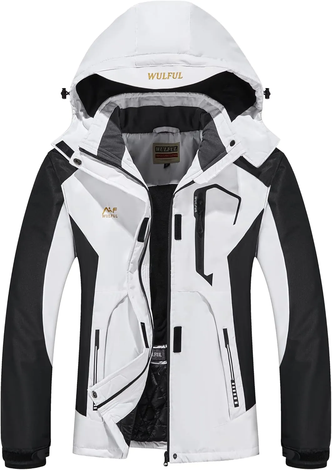 WULFUL Women’s Waterproof Snow Ski Jacket Mountain Windproof Winter Coat with Detachable Hood