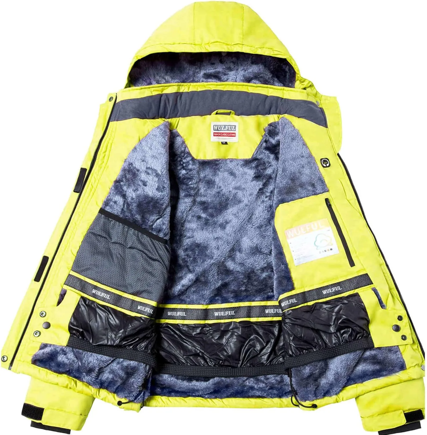 WULFUL Women’s Waterproof Snow Ski Jacket Mountain Windproof Winter Coat with Detachable Hood