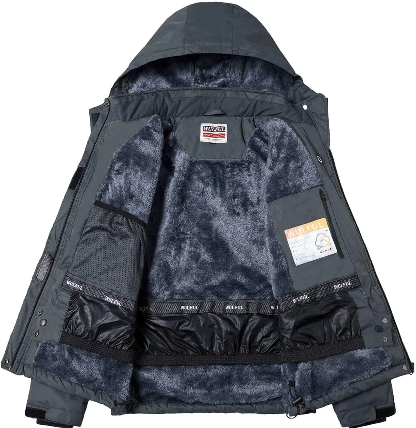 WULFUL Women’s Waterproof Snow Ski Jacket Mountain Windproof Winter Coat with Detachable Hood