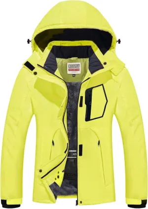 WULFUL Women’s Waterproof Snow Ski Jacket Mountain Windproof Winter Coat with Detachable Hood