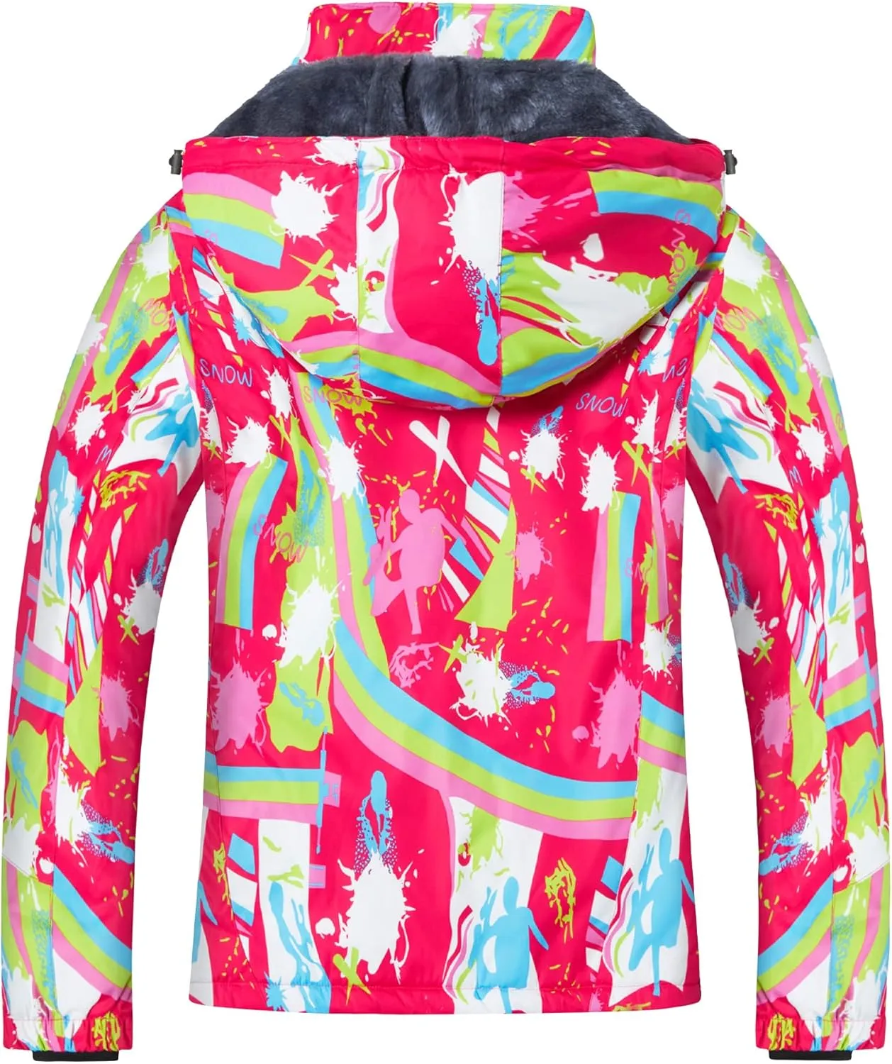 WULFUL Women’s Waterproof Snow Ski Jacket Mountain Windproof Winter Coat with Detachable Hood