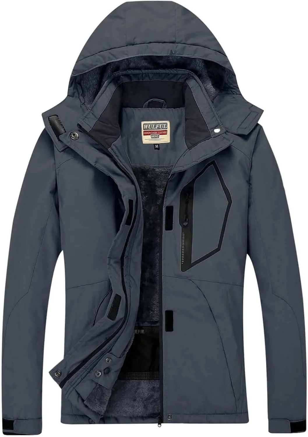 WULFUL Women’s Waterproof Snow Ski Jacket Mountain Windproof Winter Coat with Detachable Hood