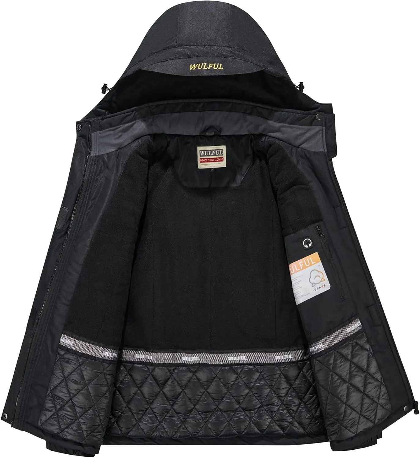 WULFUL Women’s Waterproof Snow Ski Jacket Mountain Windproof Winter Coat with Detachable Hood