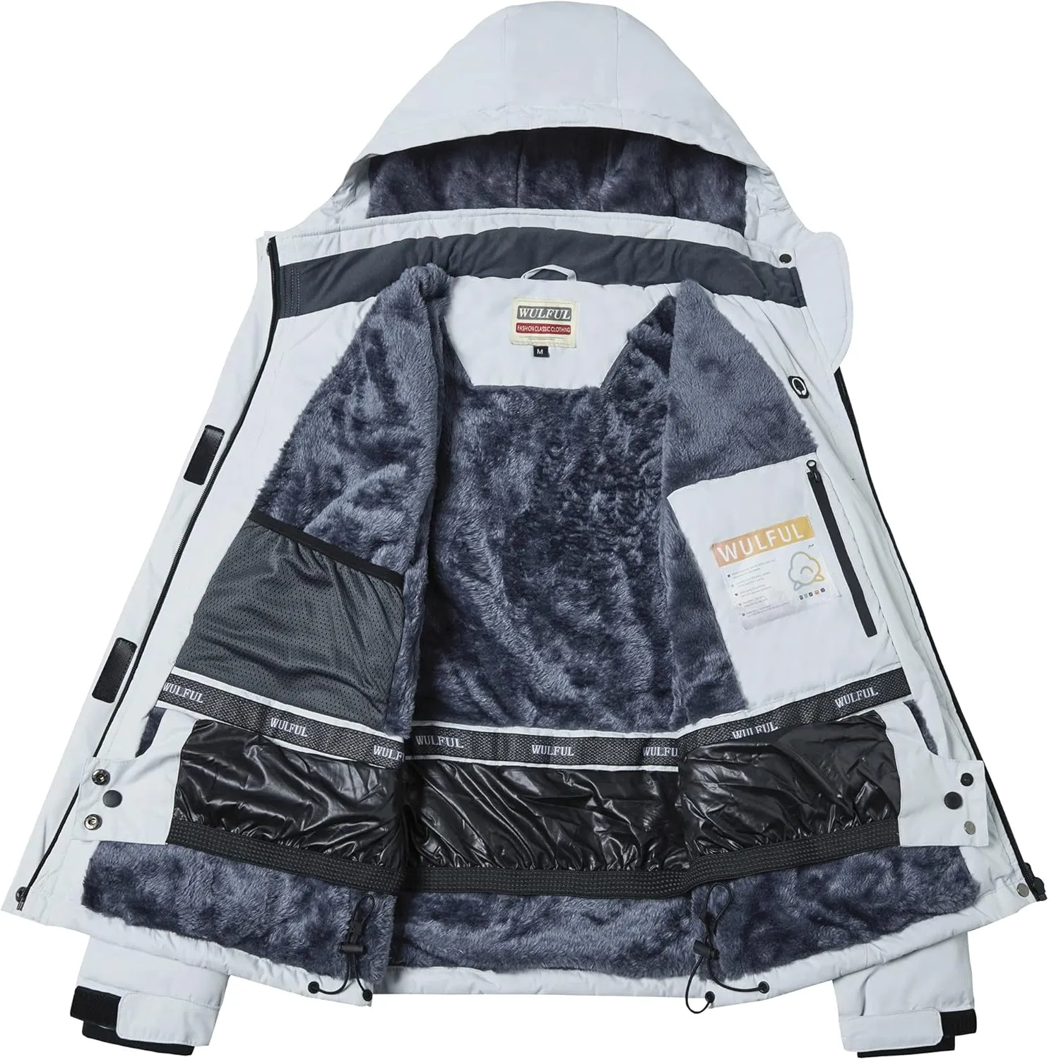WULFUL Women’s Waterproof Snow Ski Jacket Mountain Windproof Winter Coat with Detachable Hood