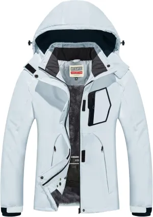 WULFUL Women’s Waterproof Snow Ski Jacket Mountain Windproof Winter Coat with Detachable Hood