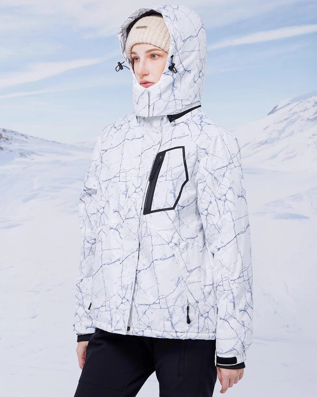 WULFUL Women’s Waterproof Snow Ski Jacket Mountain Windproof Winter Coat with Detachable Hood