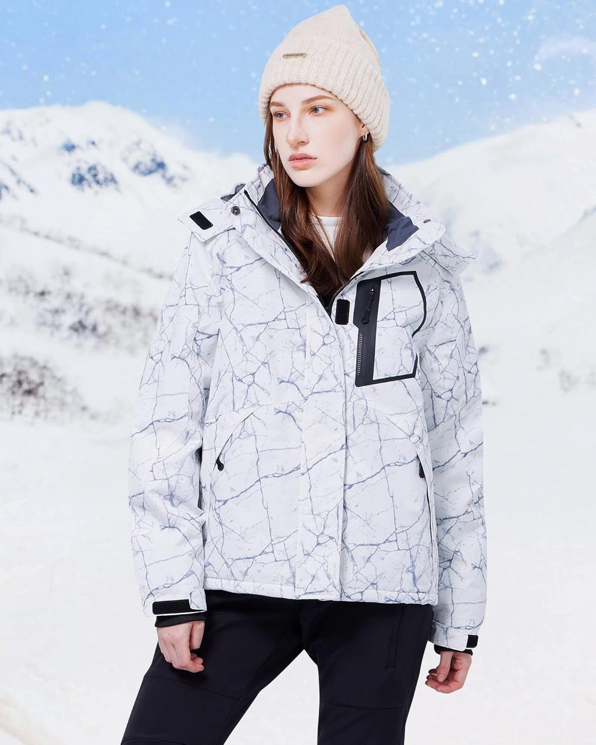 WULFUL Women’s Waterproof Snow Ski Jacket Mountain Windproof Winter Coat with Detachable Hood