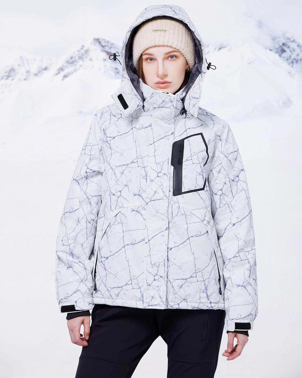WULFUL Women’s Waterproof Snow Ski Jacket Mountain Windproof Winter Coat with Detachable Hood