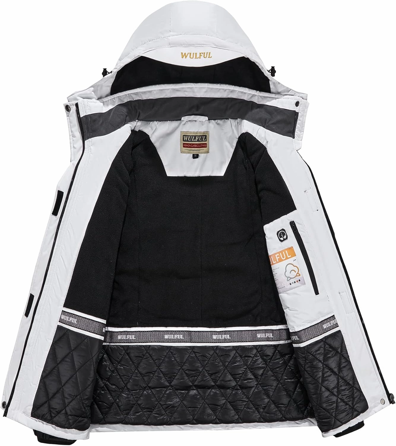 WULFUL Women’s Waterproof Snow Ski Jacket Mountain Windproof Winter Coat with Detachable Hood