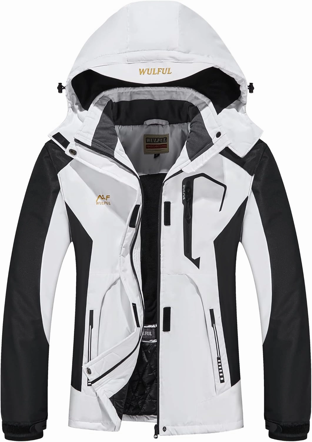 WULFUL Women’s Waterproof Snow Ski Jacket Mountain Windproof Winter Coat with Detachable Hood