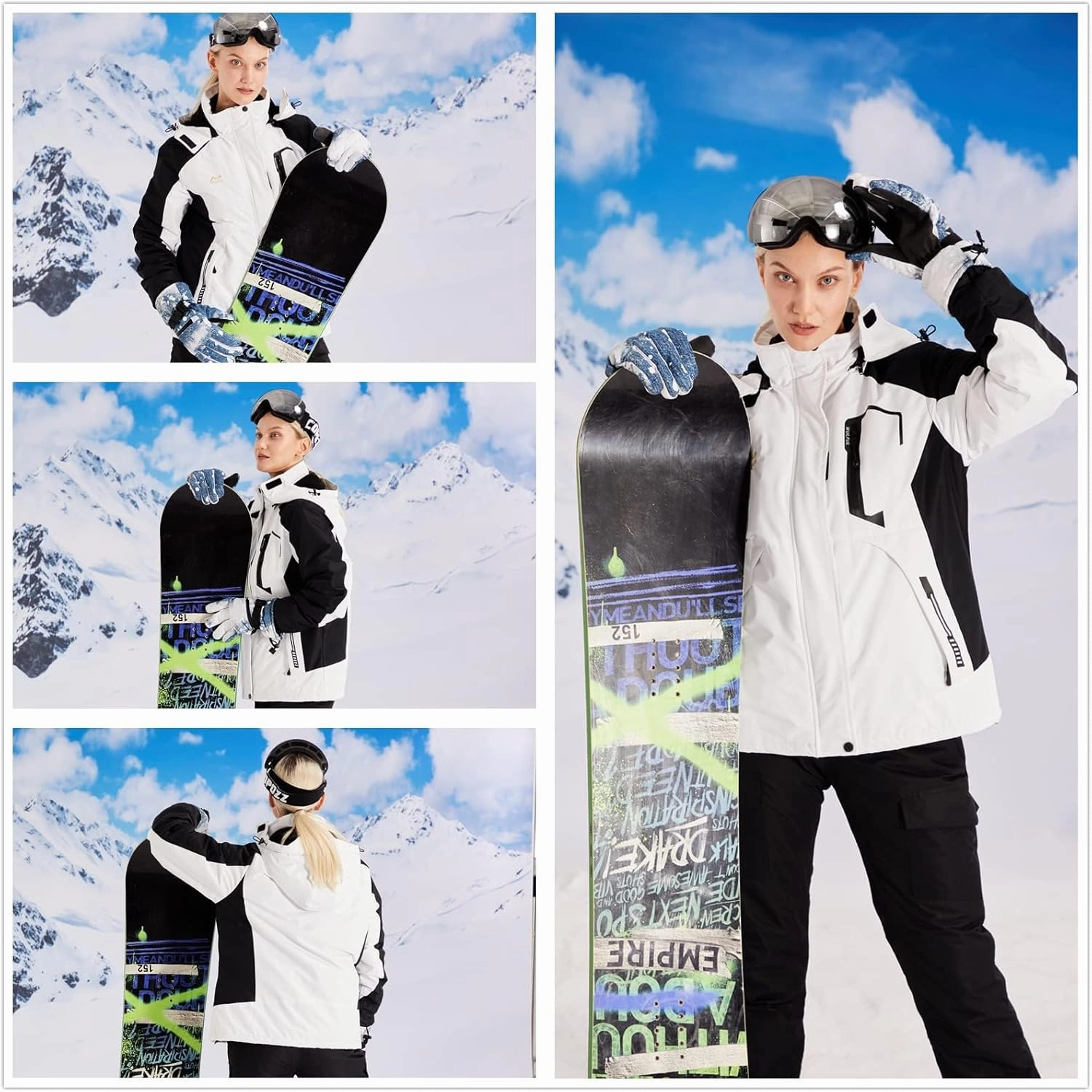 WULFUL Women’s Waterproof Snow Ski Jacket Mountain Windproof Winter Coat with Detachable Hood