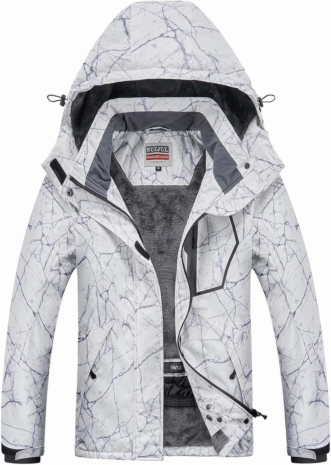 WULFUL Women’s Waterproof Snow Ski Jacket Mountain Windproof Winter Coat with Detachable Hood