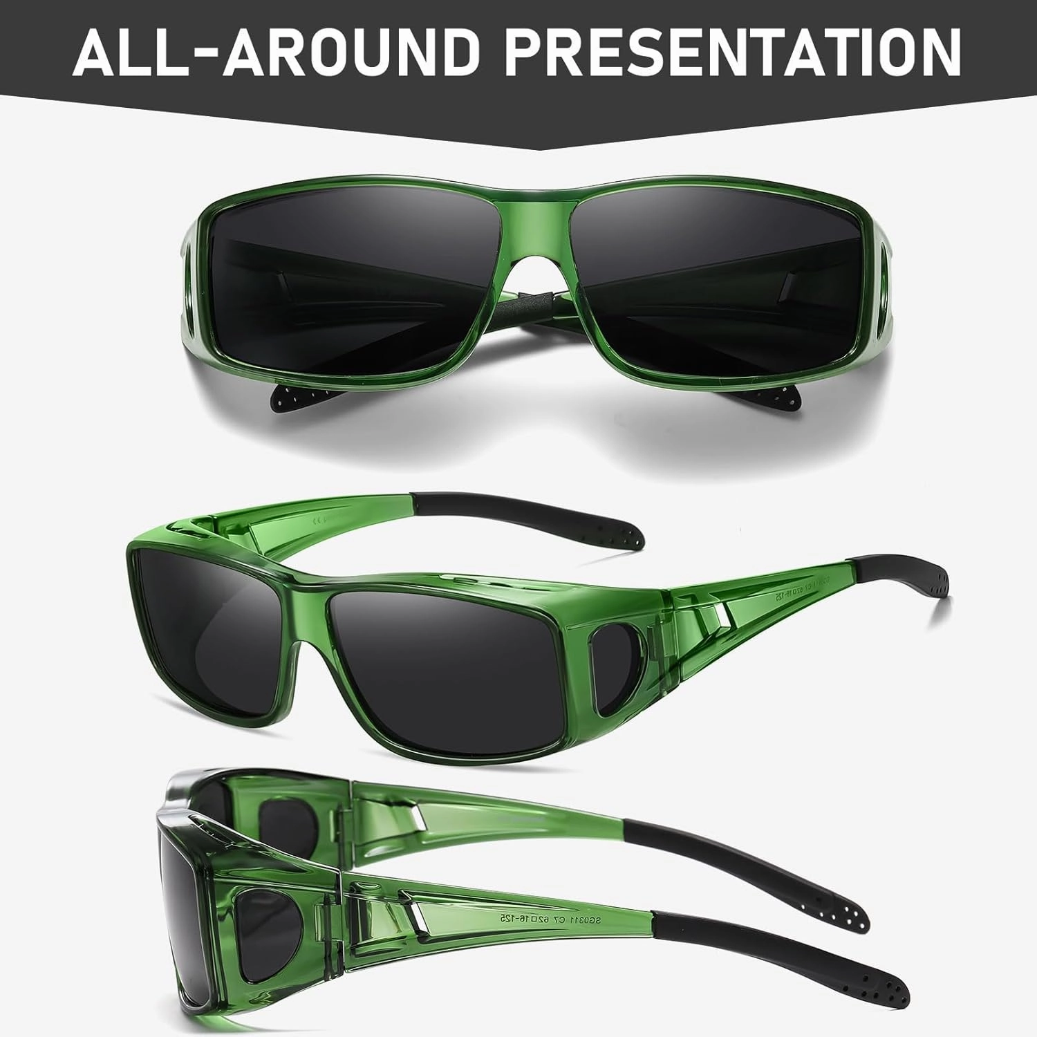 Wzerry Fit Over Glasses Sunglasses for Women Men, Polarized Oversized Sun Glasses for Prescription Glasses UV400 Protection