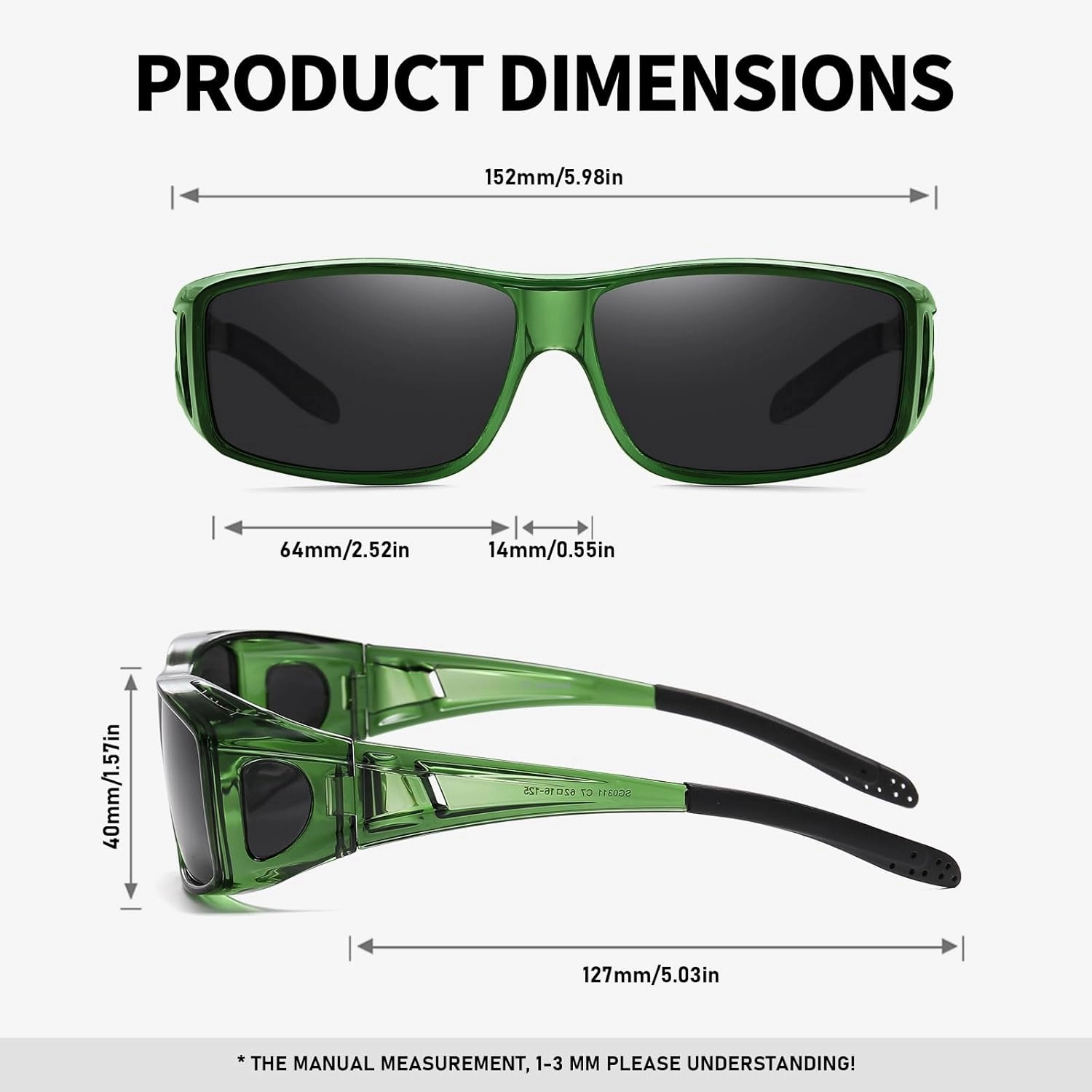 Wzerry Fit Over Glasses Sunglasses for Women Men, Polarized Oversized Sun Glasses for Prescription Glasses UV400 Protection