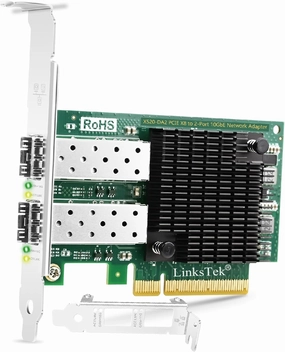 X520-DA2 2X 10GbE SFP  Fiber Ports Converged Ethernet Adapter for Servers, NAS and Desktop PCs. Intel 82599ES 10Gbps Ethernet Controller, PCIE X8 to 2X 10GbE SFP  NIC Card (X520-DA2)