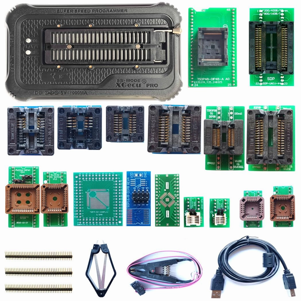 XGecu T76 Programmer 17 Adapters T56 Programmer Tl866ii T48 Replacement Support Eprom ISP IC Chip PIC NAND Flash EMMC GALCPLD VGA BGA Socket Tester Clip Socket