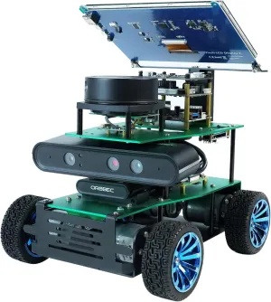 Yahboom Adults Robot Car Kit with Radar Depth Camera ROS System Electronic Project Learning Robot Car Kit, Based on Jetson Nano, DIY Suspension Chassis, Autonomous Driving Mapping Navigation