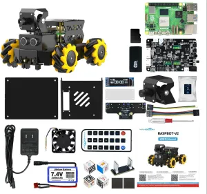 Yahboom AI Vision Robot Pi5-16GB with 2DOF HD Camera Mecanum Wheels Support Python Progamming Open Source DIY Robot Kit for 16  Teens (with RPi 5-16GB)