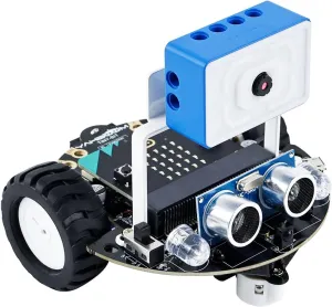 Yahboom Micro:bit Start Robot Kit with ESP32 Camera HD Video App Control for 8  DIY Programmable STEM Education Toy Car with Tutorial Super Cost-Effective (with v2)