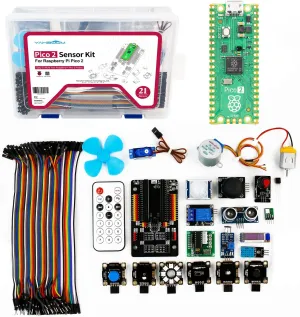 Yahboom Raspberry Pi Pico2 Sensor Kit, Compatible with Pico 2 Microcontroller Board, Based On Official RP2350 Chip, Dual-Core & Dual-Architecture Design, MicroPython Programming