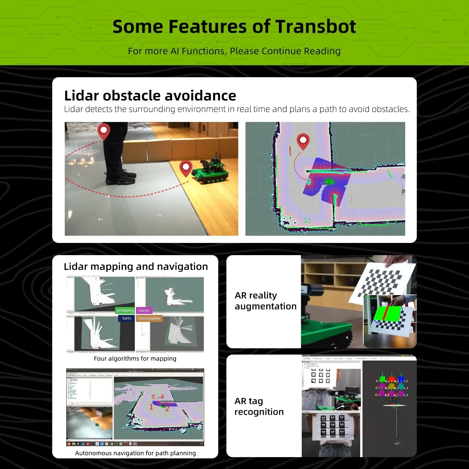 Yahboom Raspberry Pi Robot for Adults ROS Robot Arm Electronic Code Exploration Tank Chassis Kit Lidar Mapping Navigation Python Programmable AI Car Kit for Pi 4B
