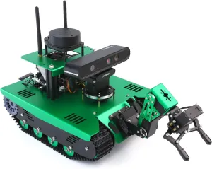Yahboom Raspberry Pi Robot for Adults ROS Robot Arm Electronic Code Exploration Tank Chassis Kit Lidar Mapping Navigation Python Programmable AI Car Kit for Pi 4B
