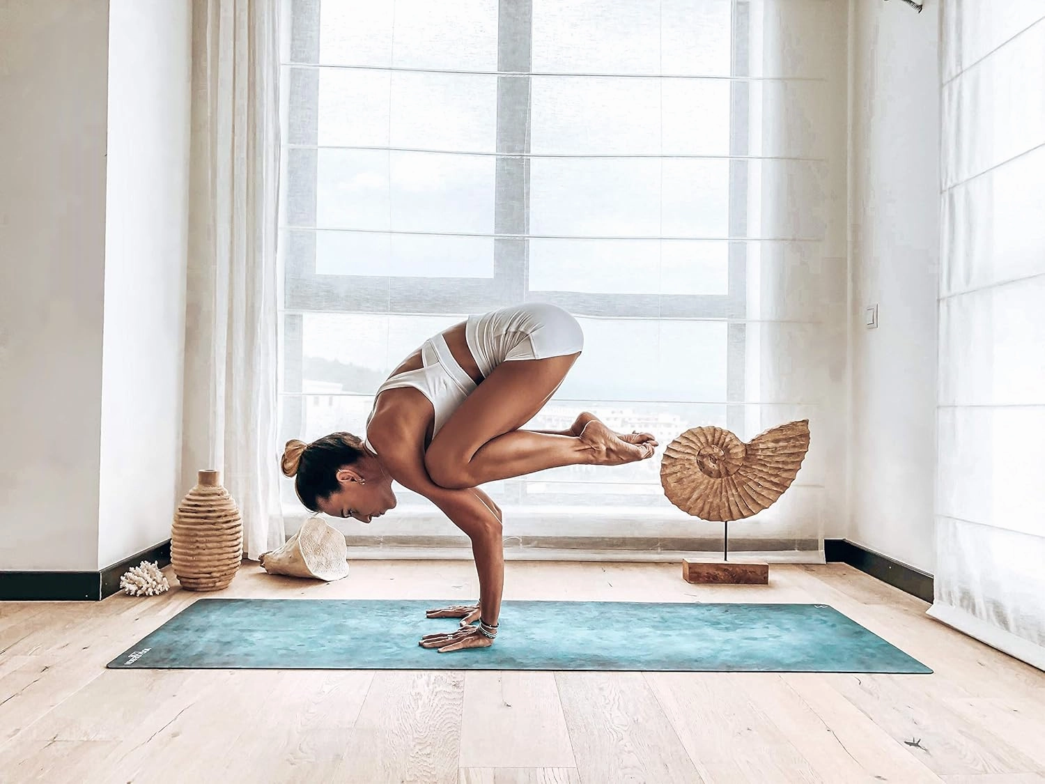 YOGA DESIGN LAB | The Combo Yoga Mat | 2-in-1 Mat Towel | Eco Luxury | Ideal for Hot Yoga, Power, Bikram, Ashtanga, Sweat | Studio Quality | Includes Carrying Strap!