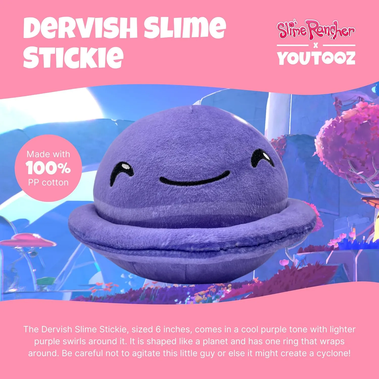 Youtooz Dervish Slime Stickie 6" Inch Super Soft Magnetic Dervish Plushie from Video Game Slime Rancher, Youtooz Slime Rancher Plushies Collection
