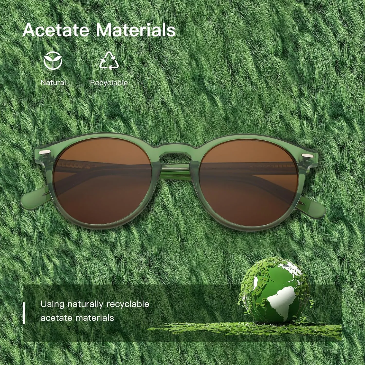 ZENOTTIC Polarized Sunglasses Women Small Round Sun Glasses Trendy Retro Sunglass UV Protection Shades for Men Womens