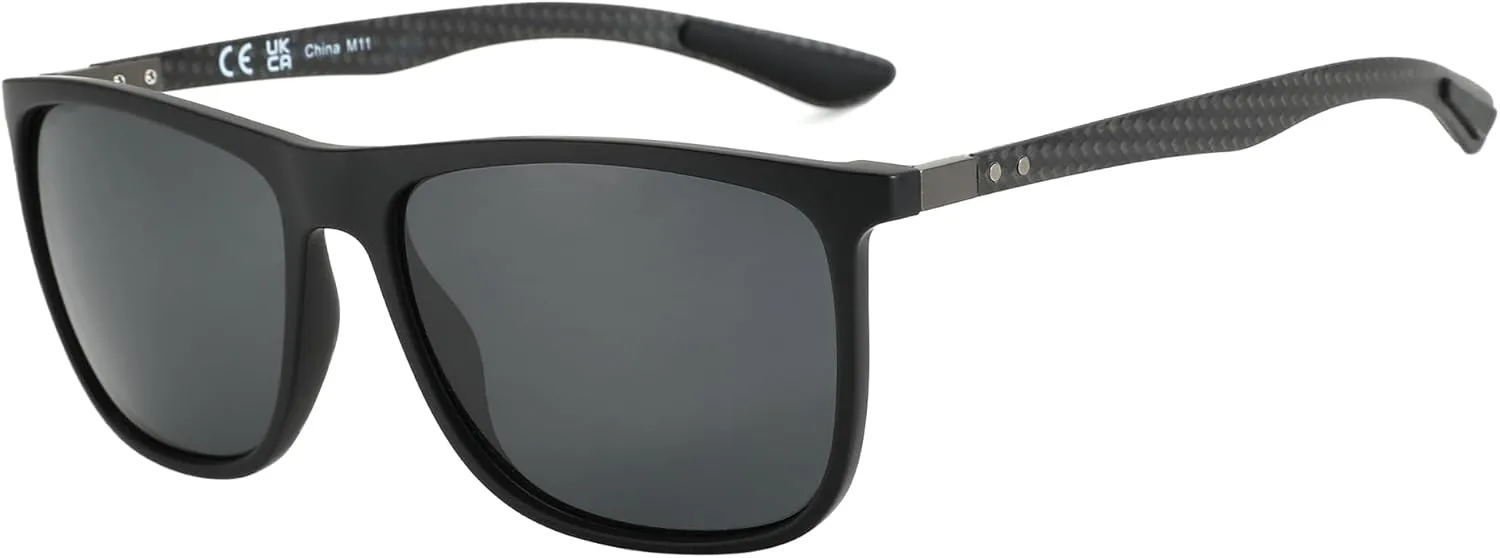 ZENOTTIC Square Polarized Sunglasses for Men Ultralight Carbon Fiber Sun Glasses Driving Fishing Golf Sports UV400 Protection