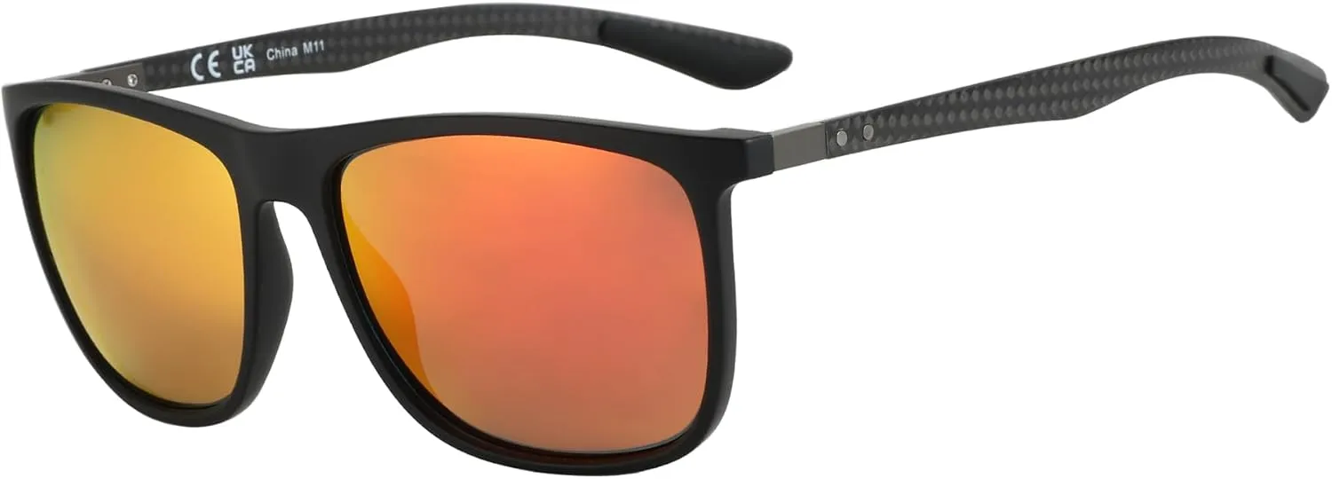 ZENOTTIC Square Polarized Sunglasses for Men Ultralight Carbon Fiber Sun Glasses Driving Fishing Golf Sports UV400 Protection