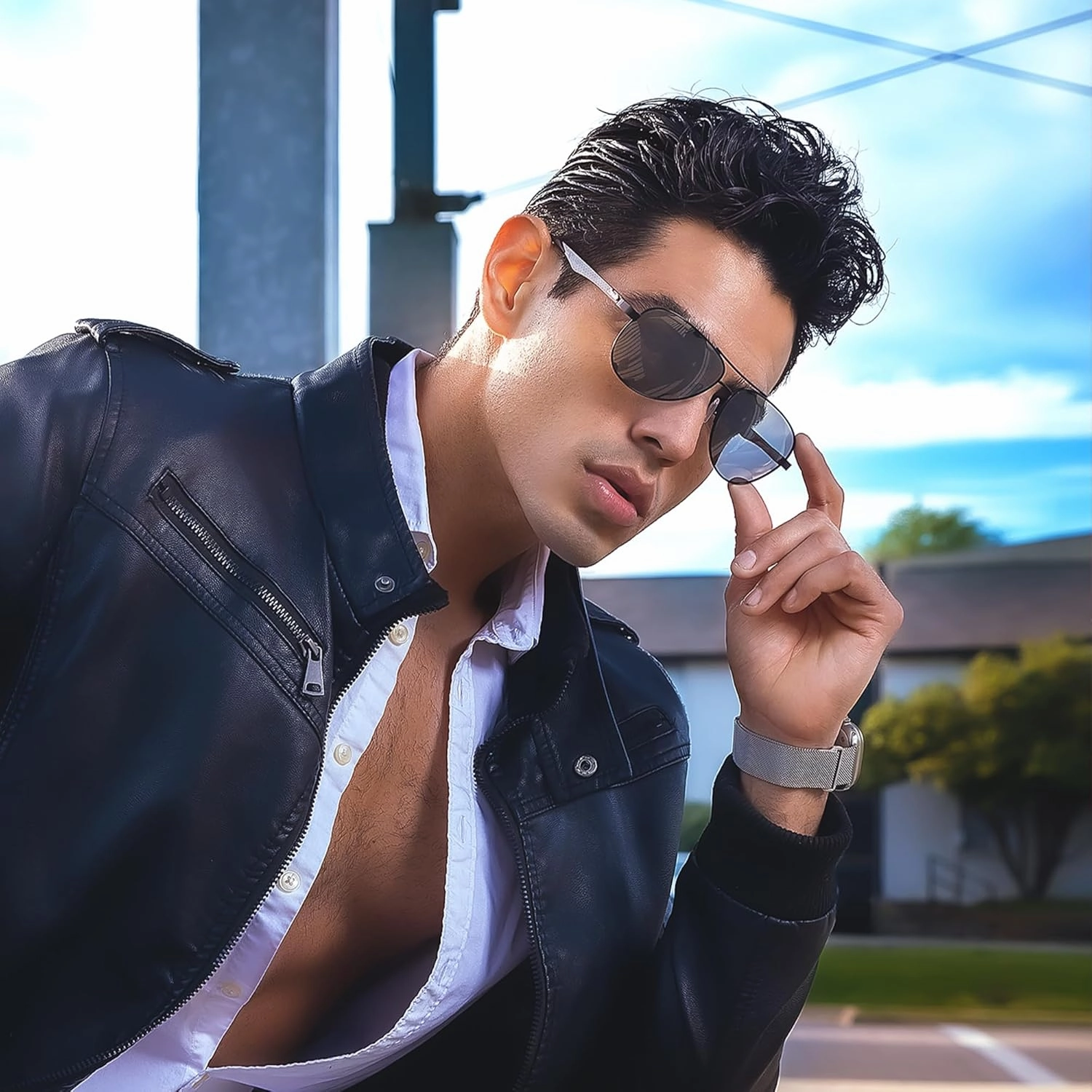 ZENOTTIC Polarized Aviator Sunglasses for Men Carbon Fiber Temple Pilot Sun Glasses with Mirrored Lens UV Protection